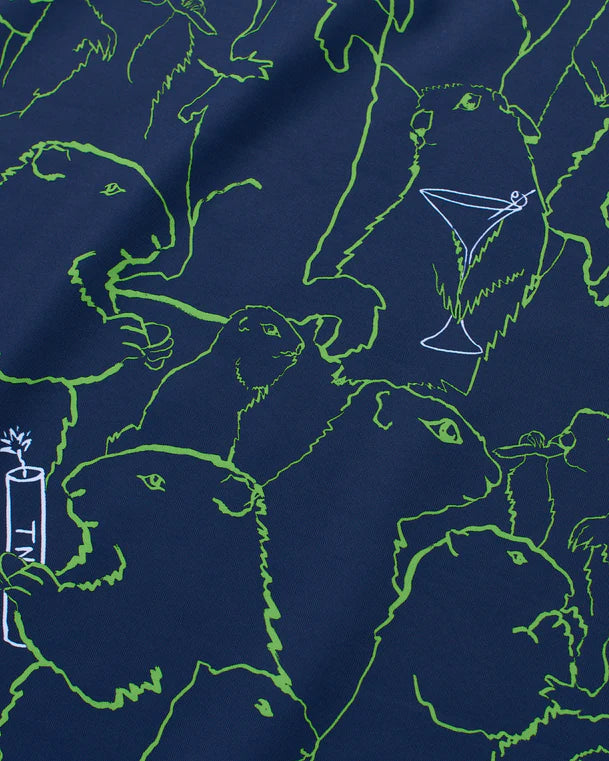 William Murray Gopher All Over Men's Polo - Navy/Green