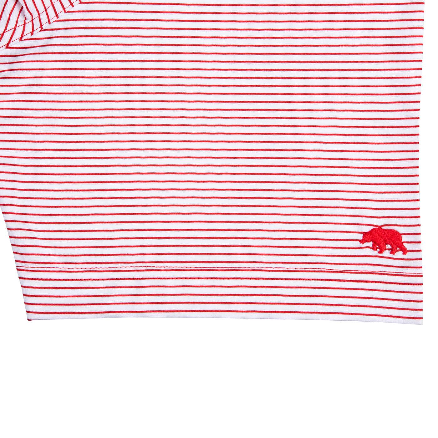 Onward Reserve Birdie Stripe Standing Bulldog Polo - Red