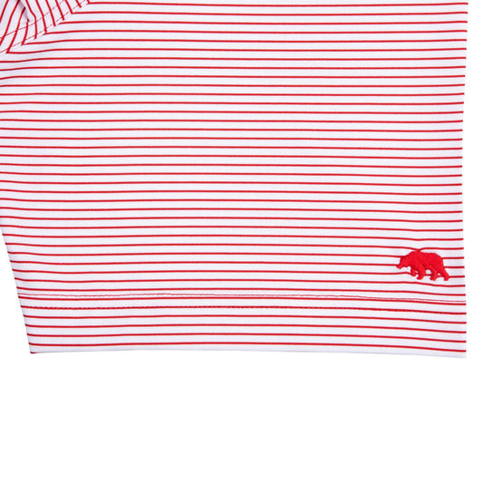 Onward Reserve Birdie Stripe Standing Bulldog Polo - Red