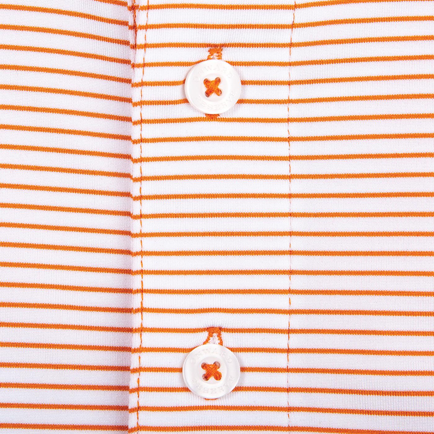 Onward Reserve Birdie Stripe Clemson C Polo - White/Orange