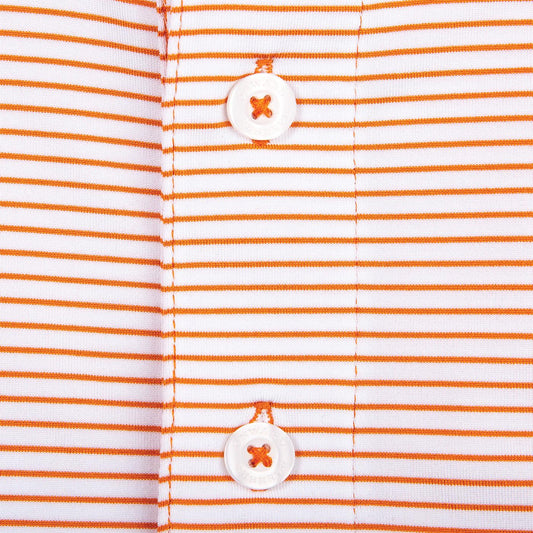 Onward Reserve Birdie Stripe Clemson C Polo - White/Orange