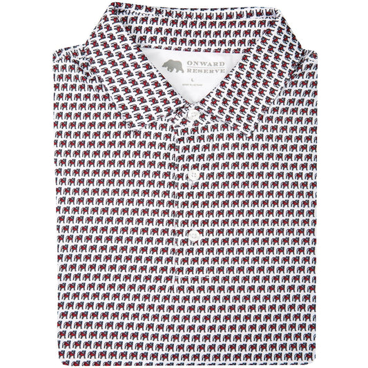 Onward Reserve Standing Bulldog Printed Polo Youth - White