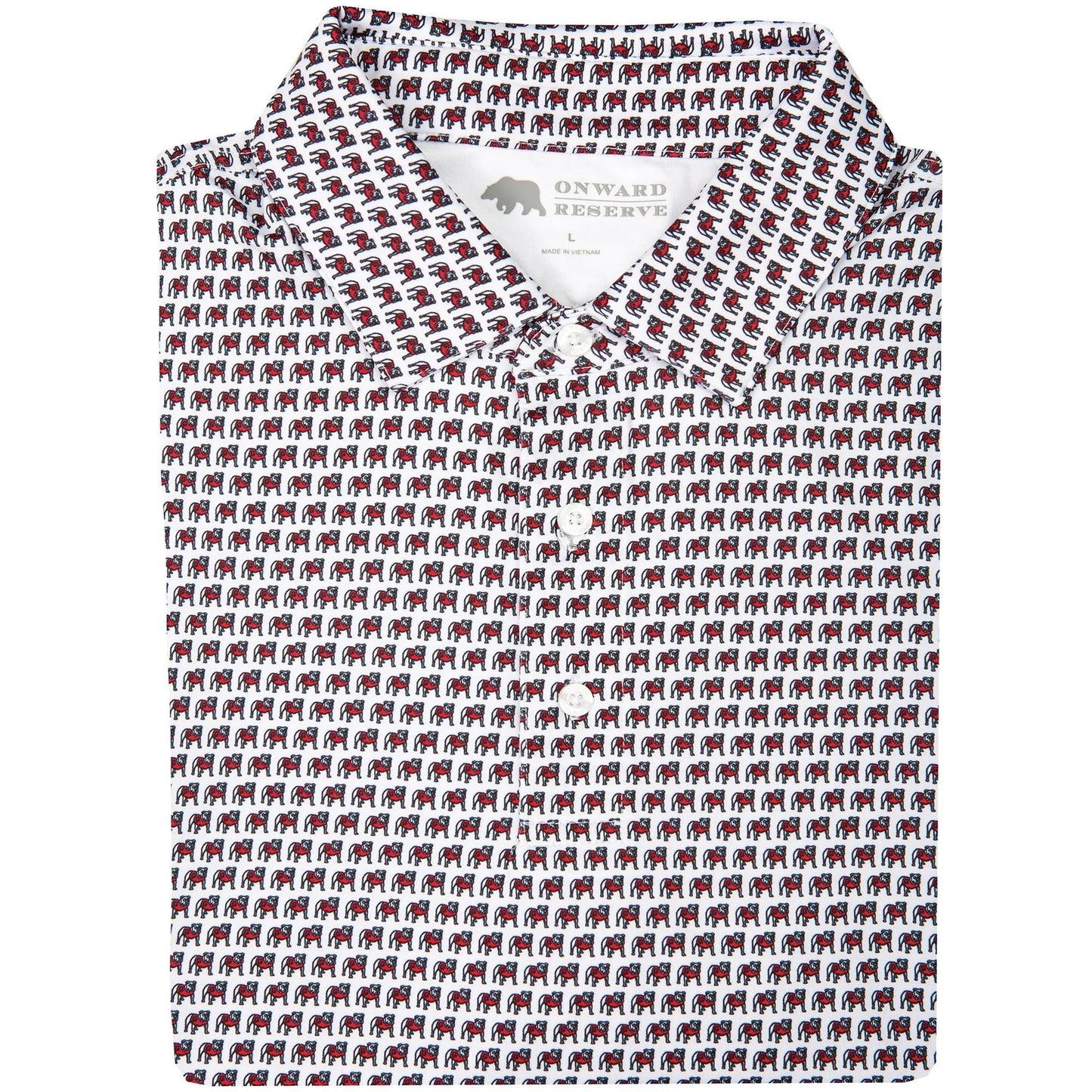 Onward Reserve Standing Bulldog Printed Polo - White
