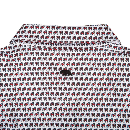Onward Reserve Standing Bulldog Printed Polo - White