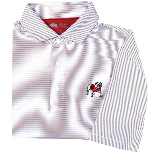 Onward Reserve Tour Stripe Standing Bulldog Polo - White