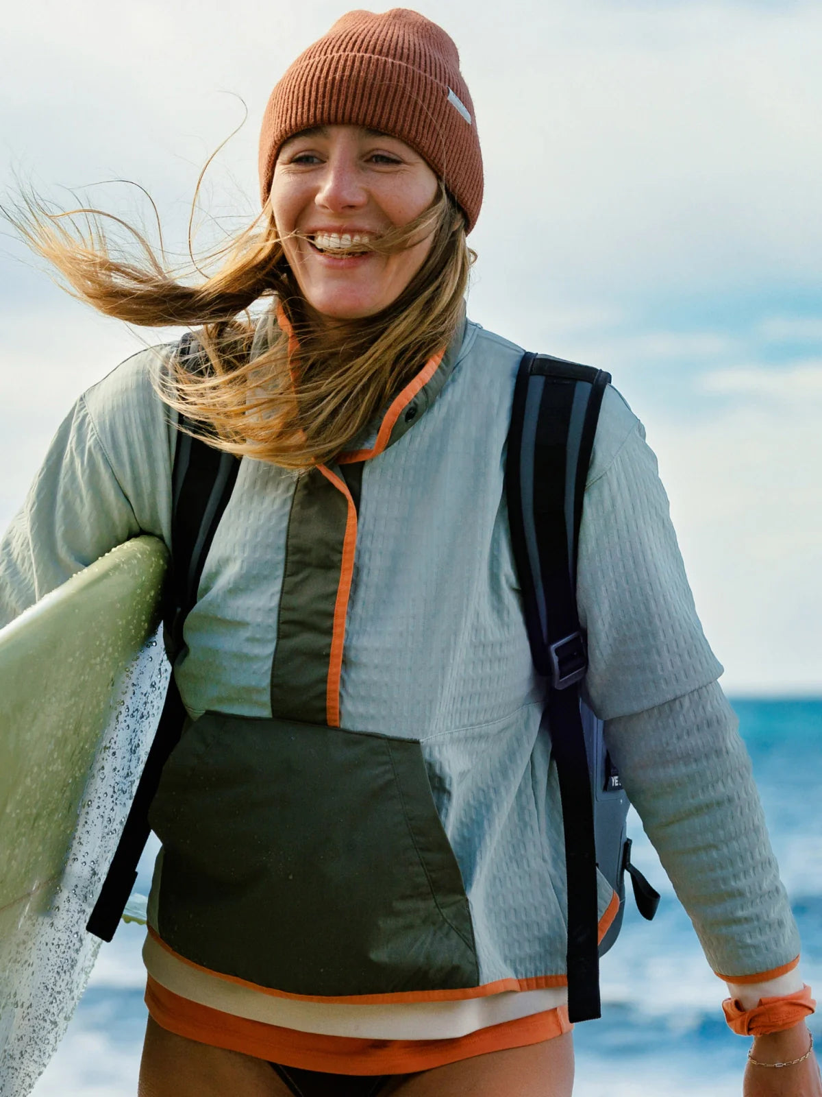 Free Fly Women's Gridback Fleece Snap Pullover - Desert Sage