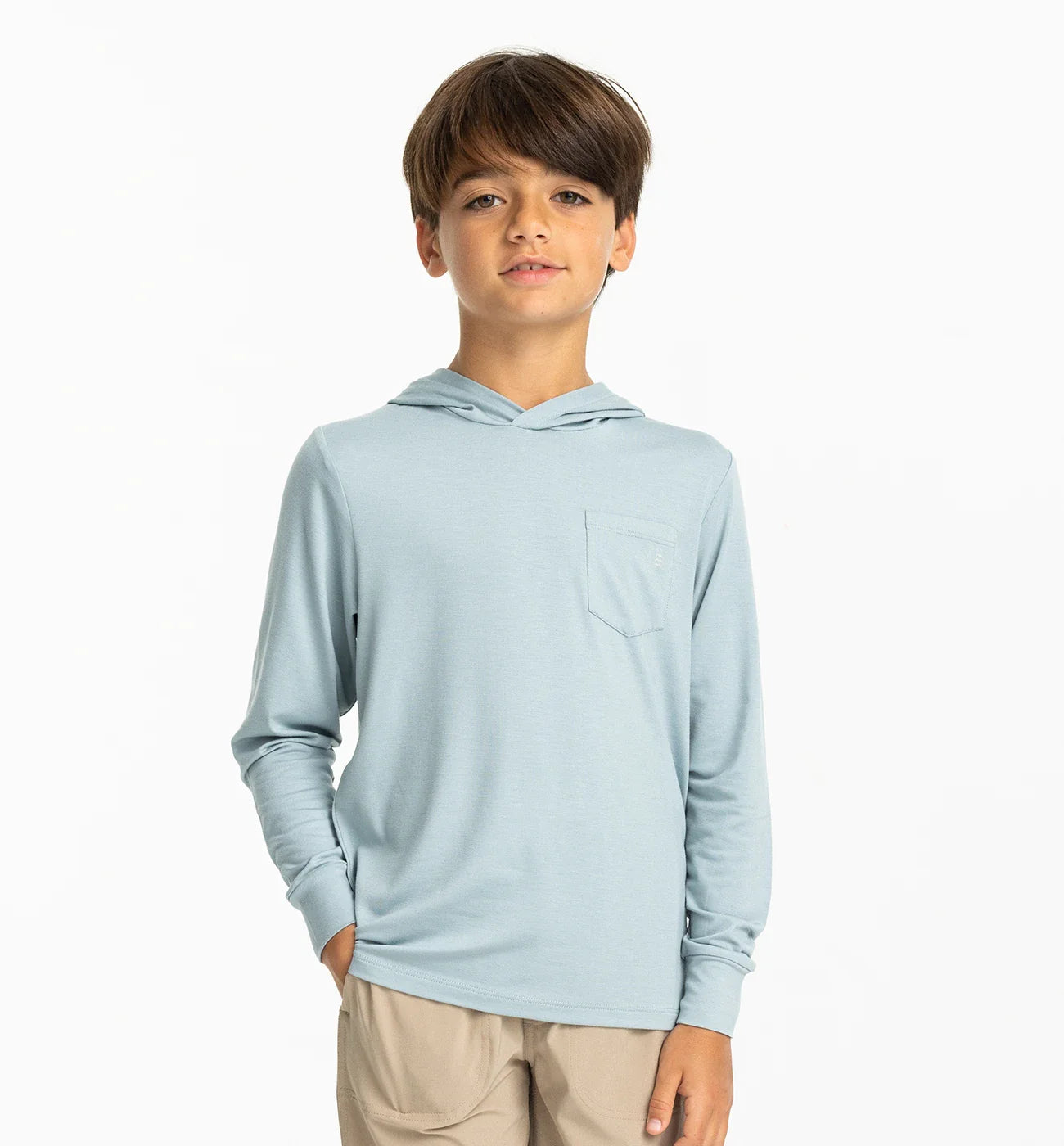Free Fly Youth Bamboo Shade Hoodie - Ocean Mist