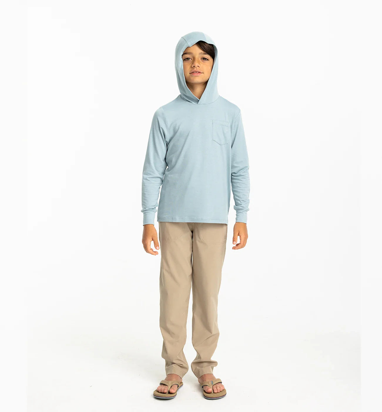 Free Fly Youth Bamboo Shade Hoodie - Ocean Mist