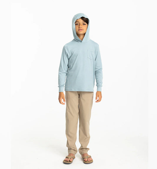Free Fly Youth Bamboo Shade Hoodie - Ocean Mist