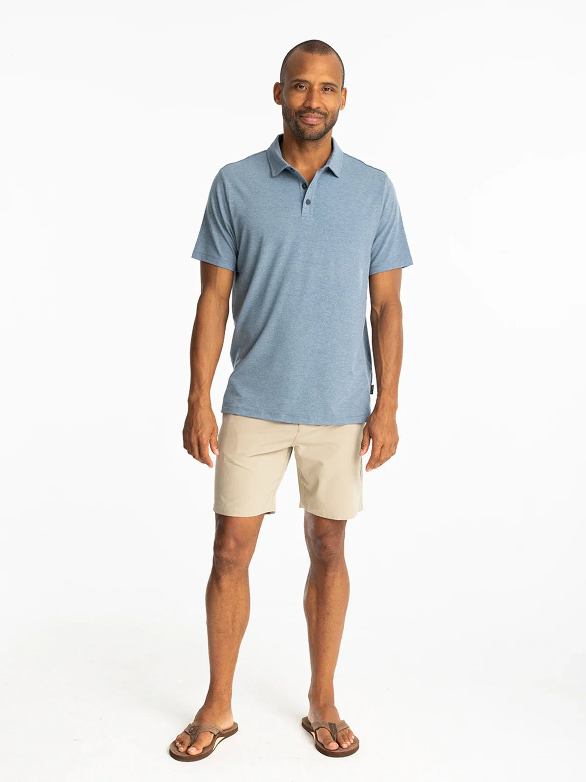 Free Fly Men's Bamboo Flex Polo - Heather Deepwater