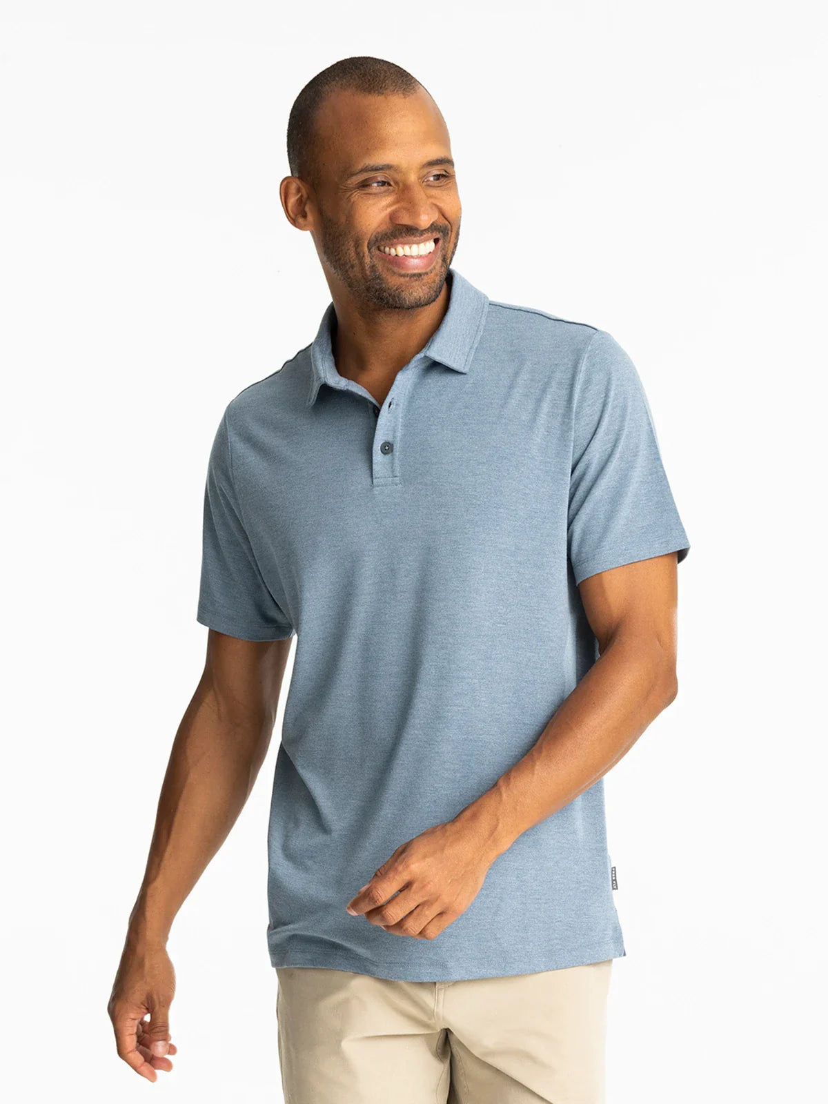 Free Fly Men's Bamboo Flex Polo - Heather Deepwater