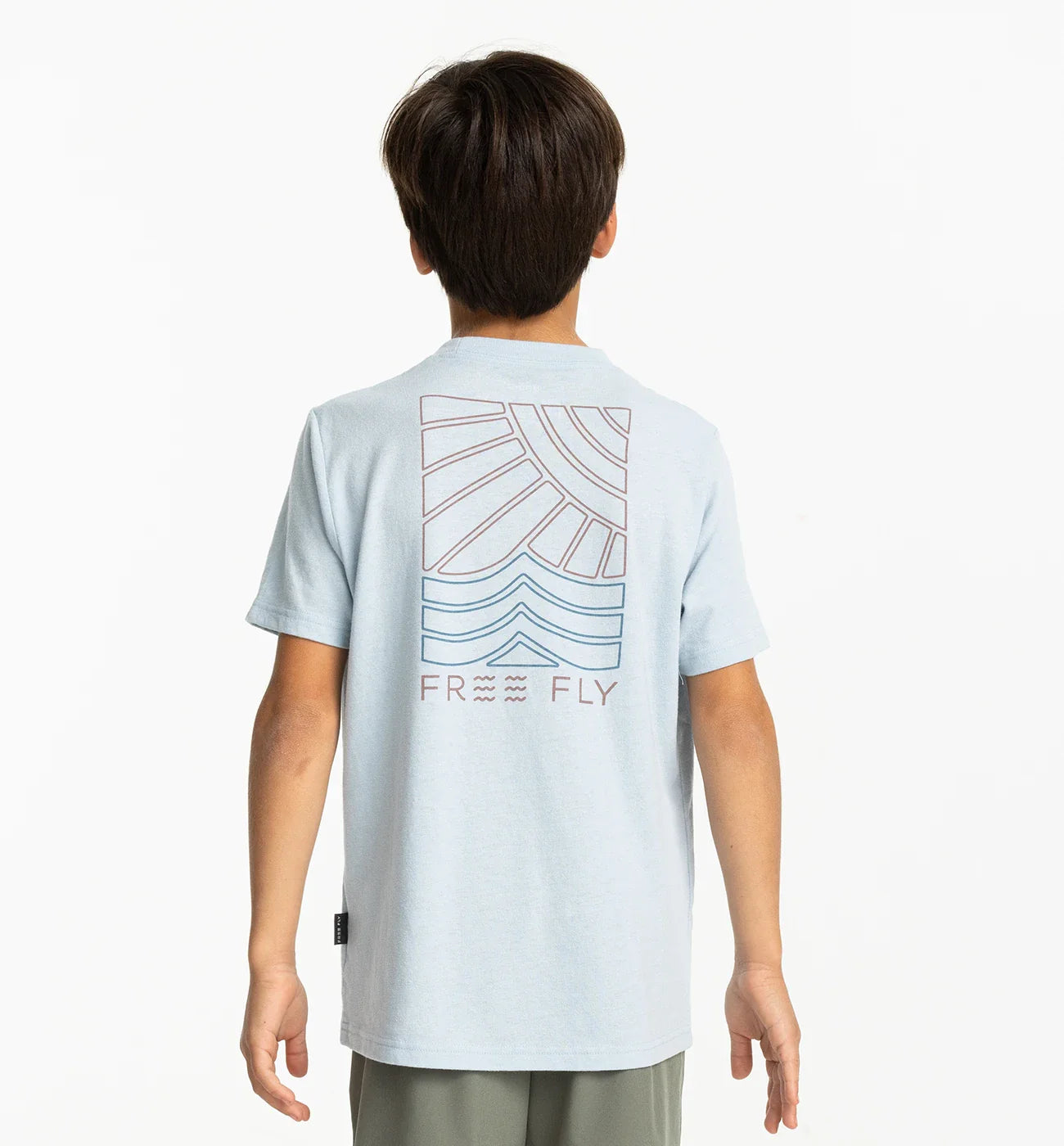 Free Fly Youth Sun And Surf Pocket Tee - Heather Cays Blue