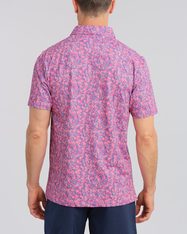 WM Floral Men's Polo - Pink