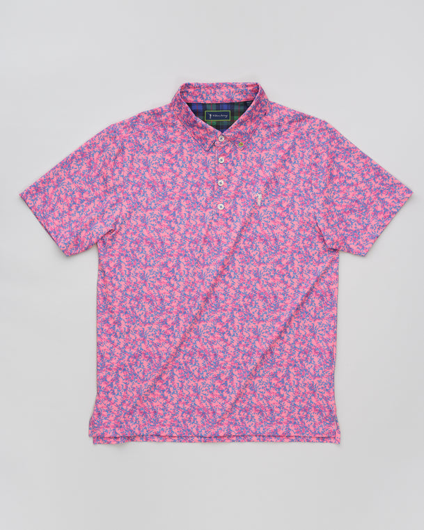 WM Floral Men's Polo - Pink