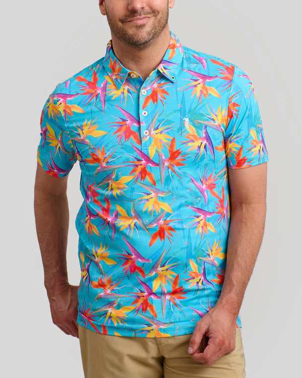 William Murray BIRDS OF A FEATHER POLO - Turquoise