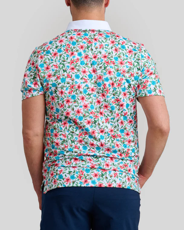 William Murray LITTLE SHOP OF FLORALS POLO - White