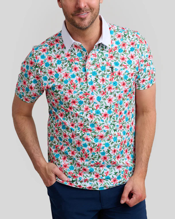 William Murray LITTLE SHOP OF FLORALS POLO - White