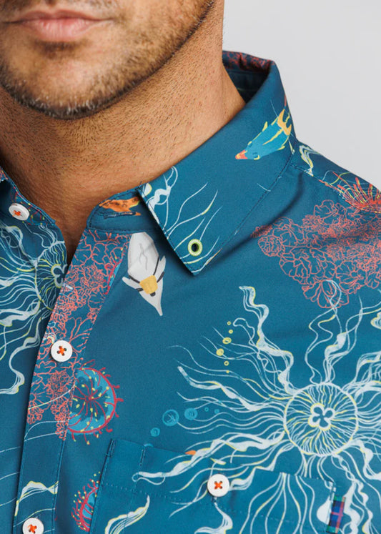 William Murray ELECTRIC SEA BUTTON DOWN - Teal