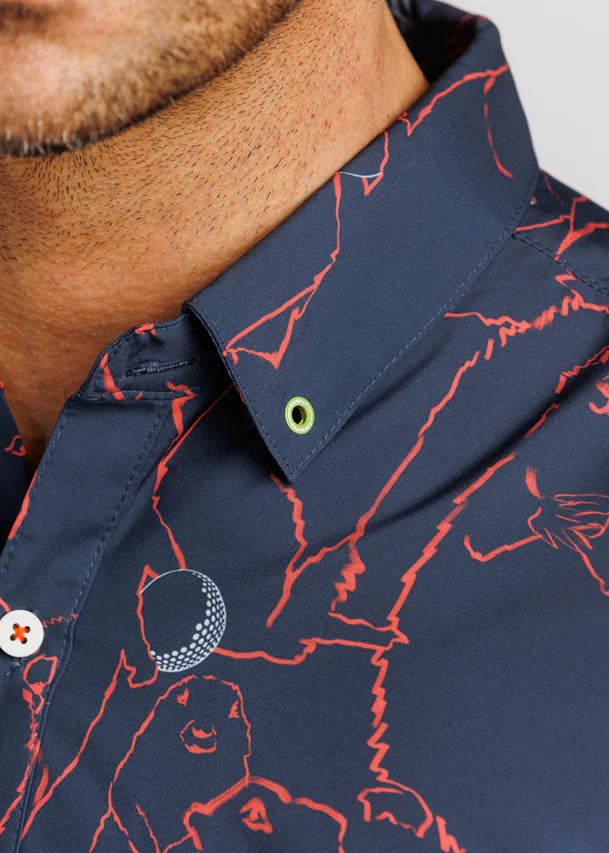 William Murray GOPHER ALL OVER BUTTON DOWN - Navy