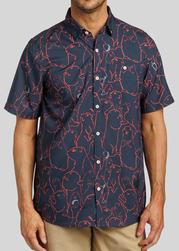 William Murray GOPHER ALL OVER BUTTON DOWN - Navy