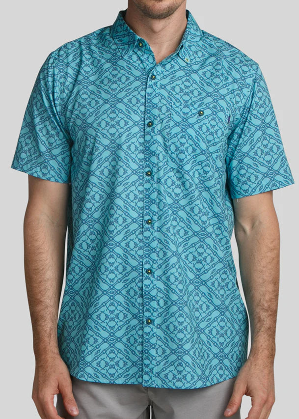 William Murray TIE ONE ON BUTTON DOWN - Turquoise