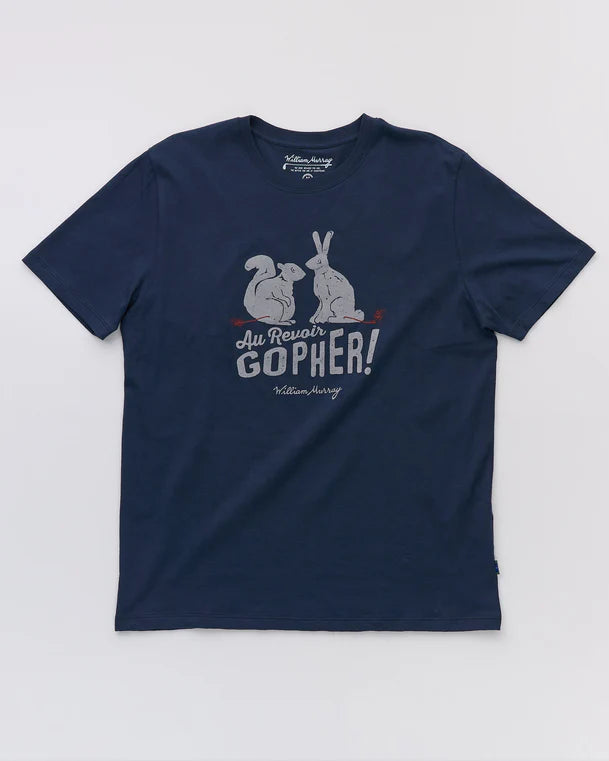 William Murray AU REVOIR GOPHER T-SHIRT - Navy