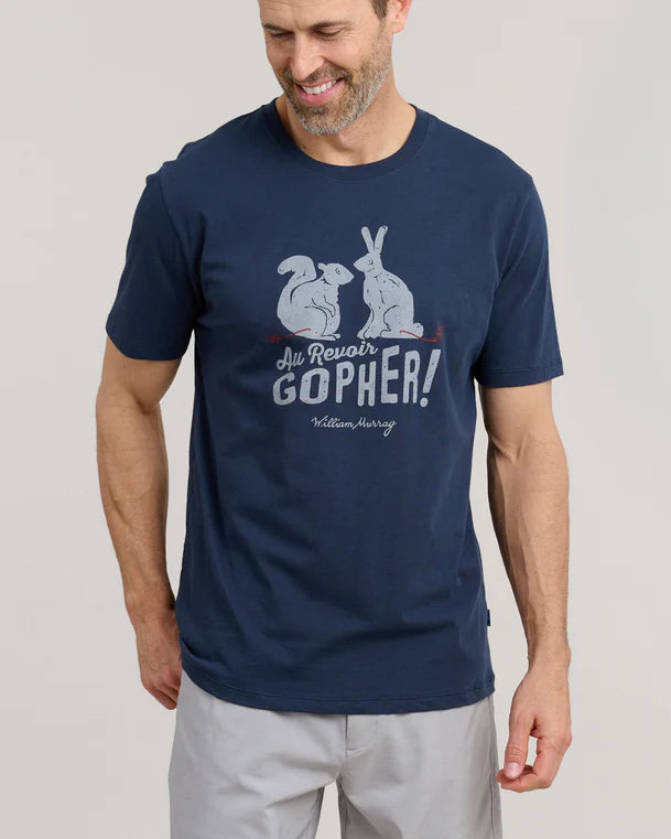 William Murray AU REVOIR GOPHER T-SHIRT - Navy