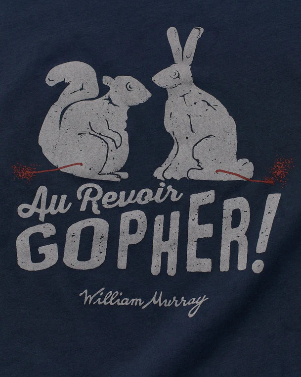 William Murray AU REVOIR GOPHER T-SHIRT - Navy