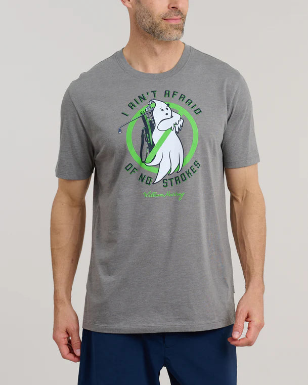 William Murray NO STROKES T-SHIRT - Heathered Grey