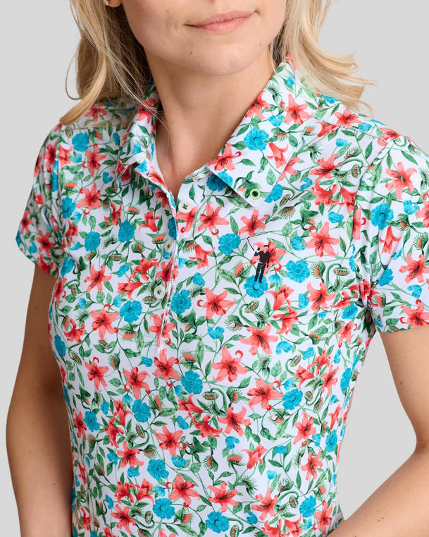 William Murray LITTLE SHOP OF FLORALS POLO DRESS - White