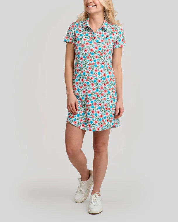 William Murray LITTLE SHOP OF FLORALS POLO DRESS - White