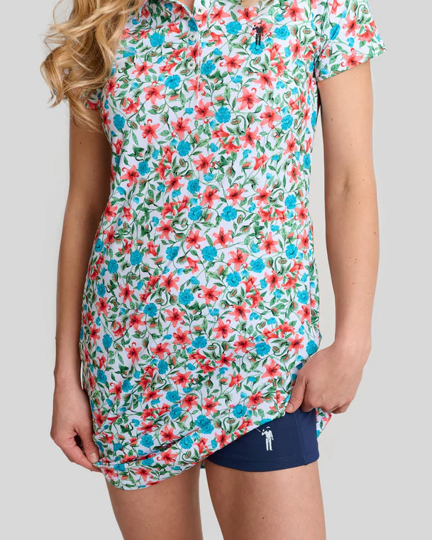 William Murray LITTLE SHOP OF FLORALS POLO DRESS - White