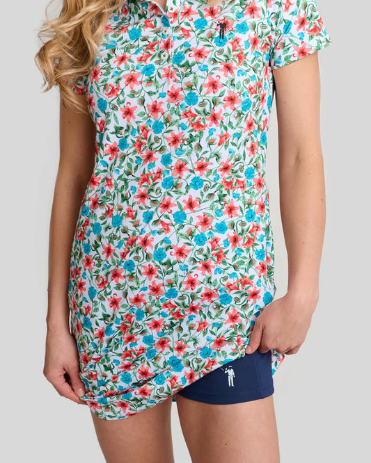 William Murray LITTLE SHOP OF FLORALS POLO DRESS - White