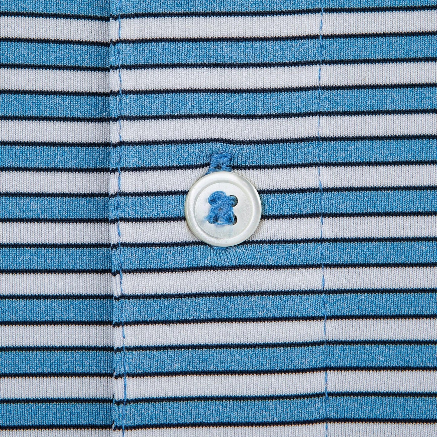 Onward Reserve Mulligan Stripe Youth Performance Polo - Heather Blue/Navy