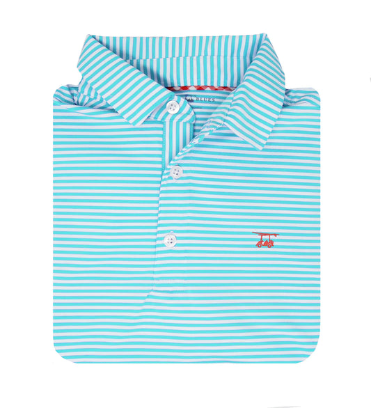 Bald Head Blues Albatross Polo - Aruba/White (Blue Logo/Trim)