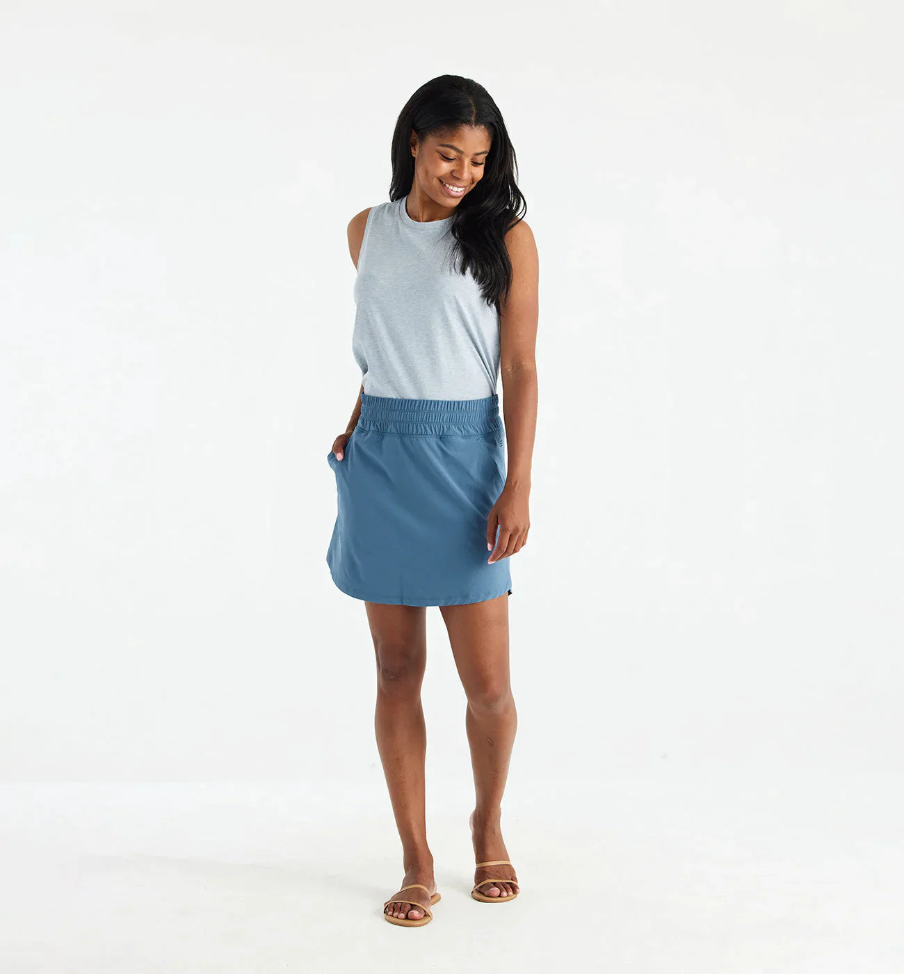 Free Fly Women's Pull-On Breeze Skirt - Pacific Blue