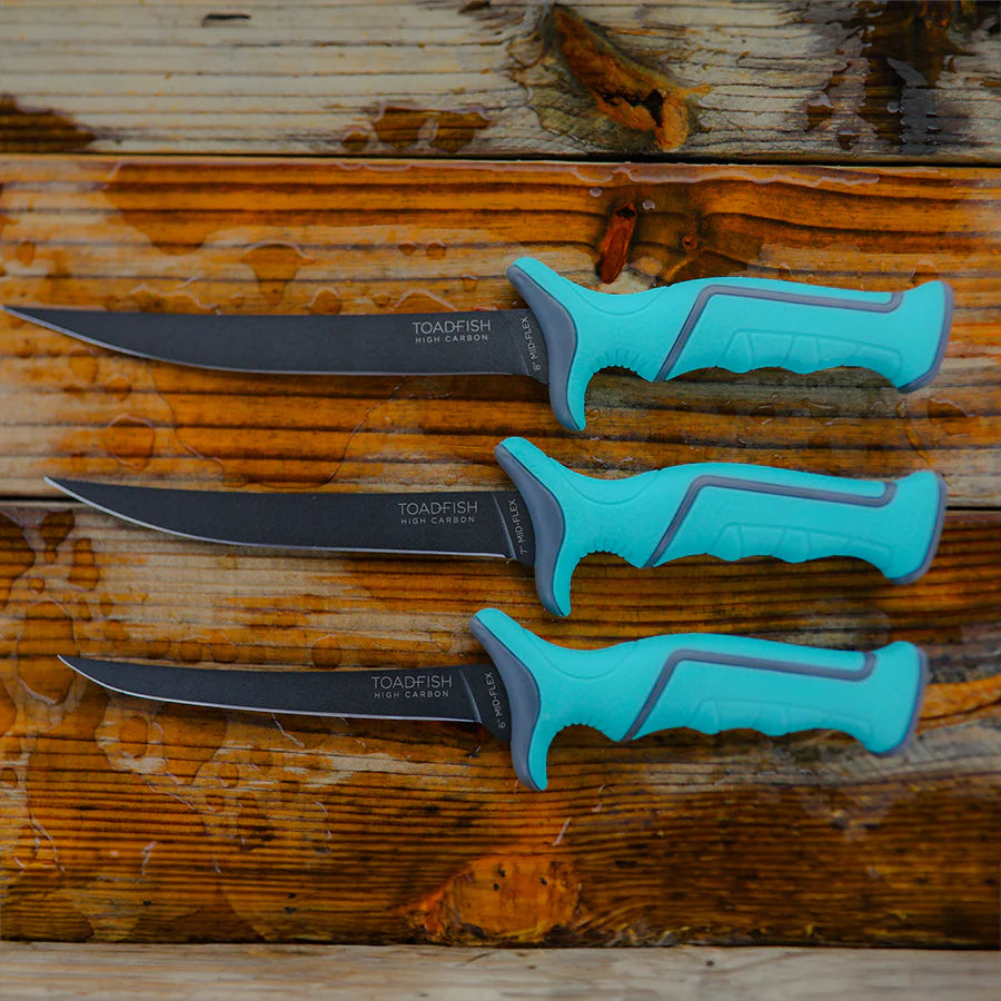 Toadfish Fixed Filet Knives - 7" - Teal