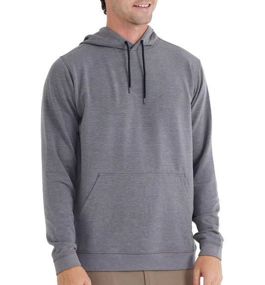 Free Fly Men's Bamboo Lightweight Fleece Pullover Hoodie - Heather Navy