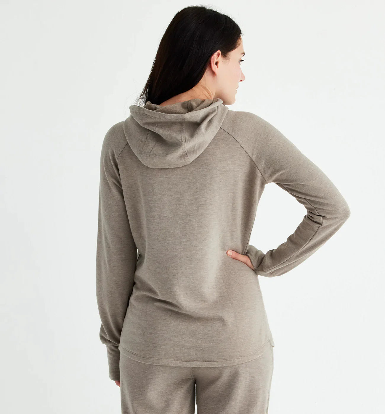 Free Fly Women's Bamboo Lightweight Fleece Pullover Hoodie - Heather Oat