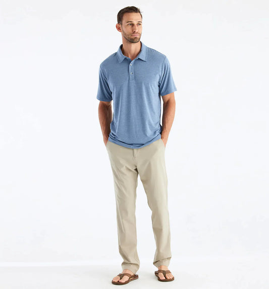 Free Fly Men's Bamboo Flex Polo - Heather Deepwater
