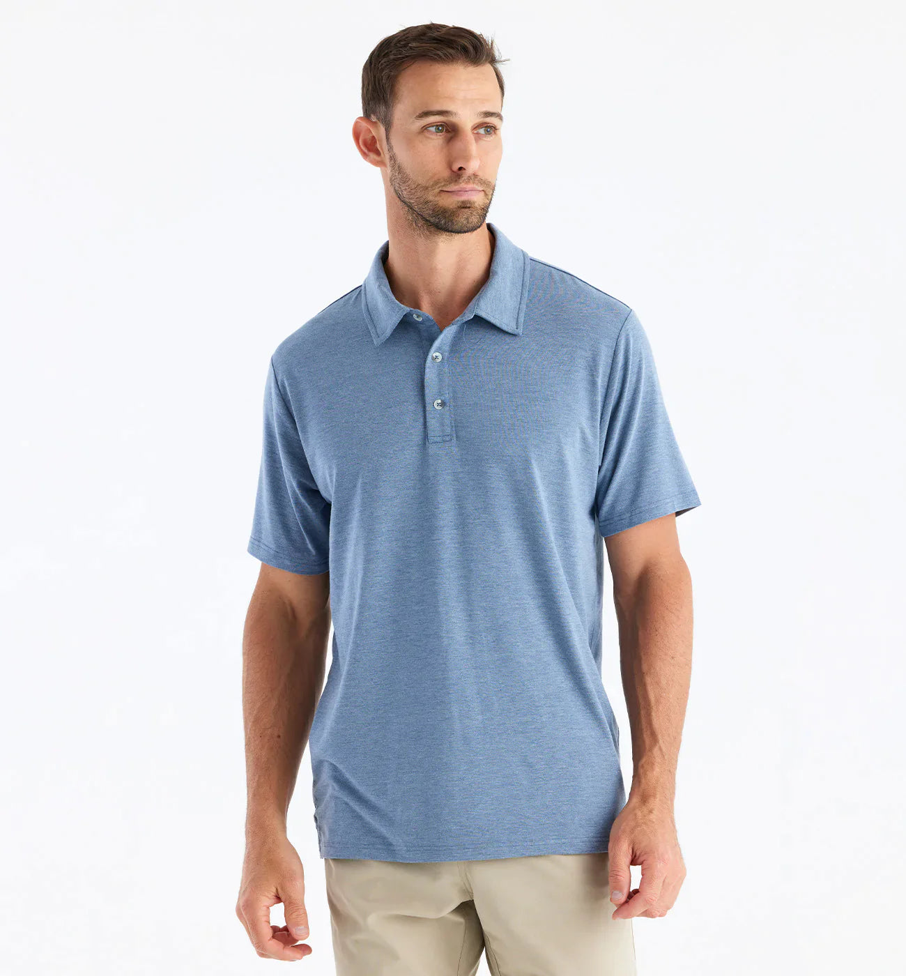 Free Fly Men's Bamboo Flex Polo - Heather Deepwater