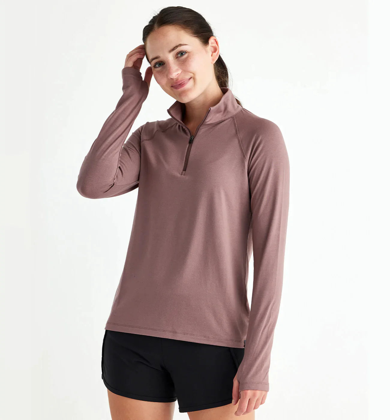 Free Fly Women's Bamboo Flex Quarter Zip - Canyon