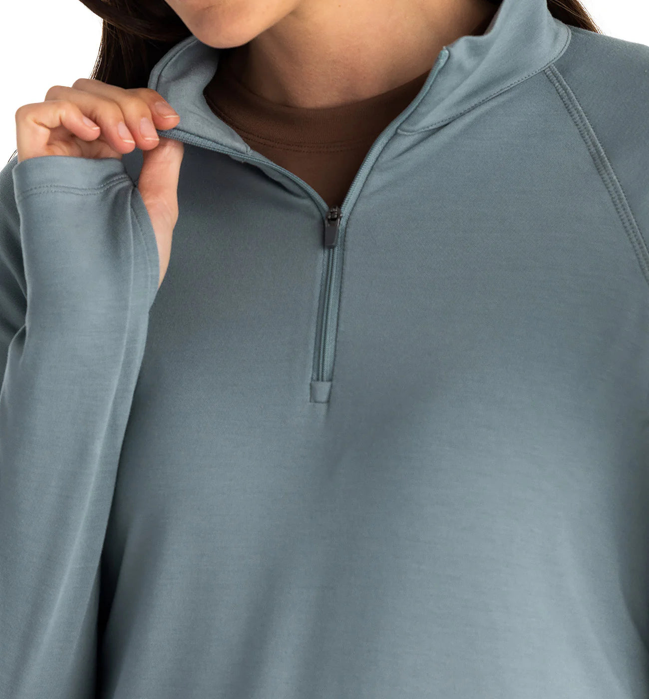 Free Fly Women's Bamboo Flex Quarter Zip - Stormy Sea