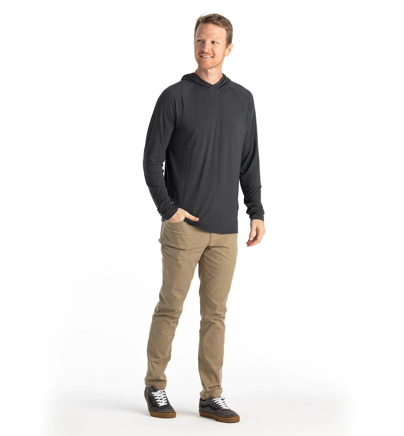 Free Fly Men's Bamboo Flex Hoodie - Black Sand