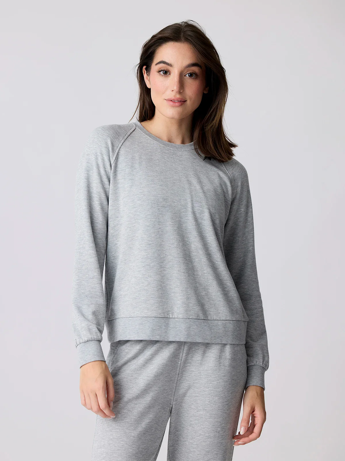 Free Fly Women's Bamboo Lightweight Fleece Crew - Light Heather Grey