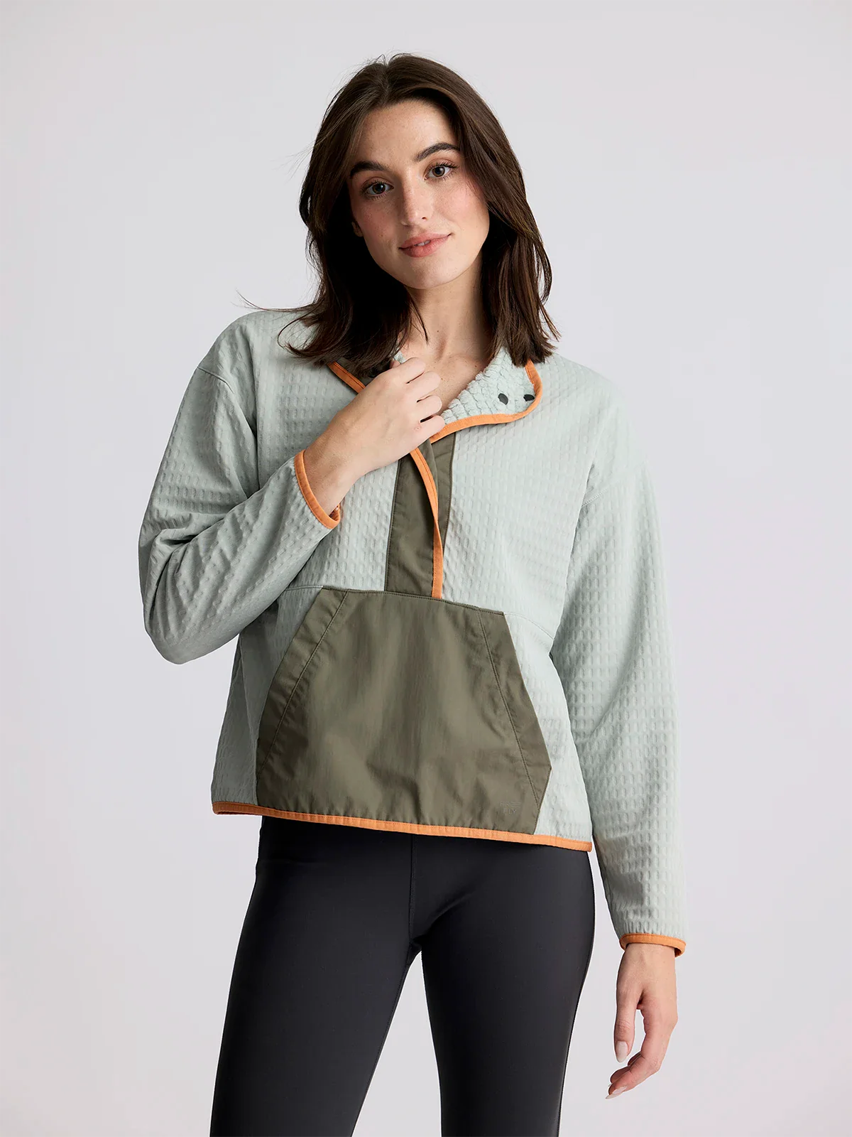 Free Fly Women's Gridback Fleece Snap Pullover - Desert Sage