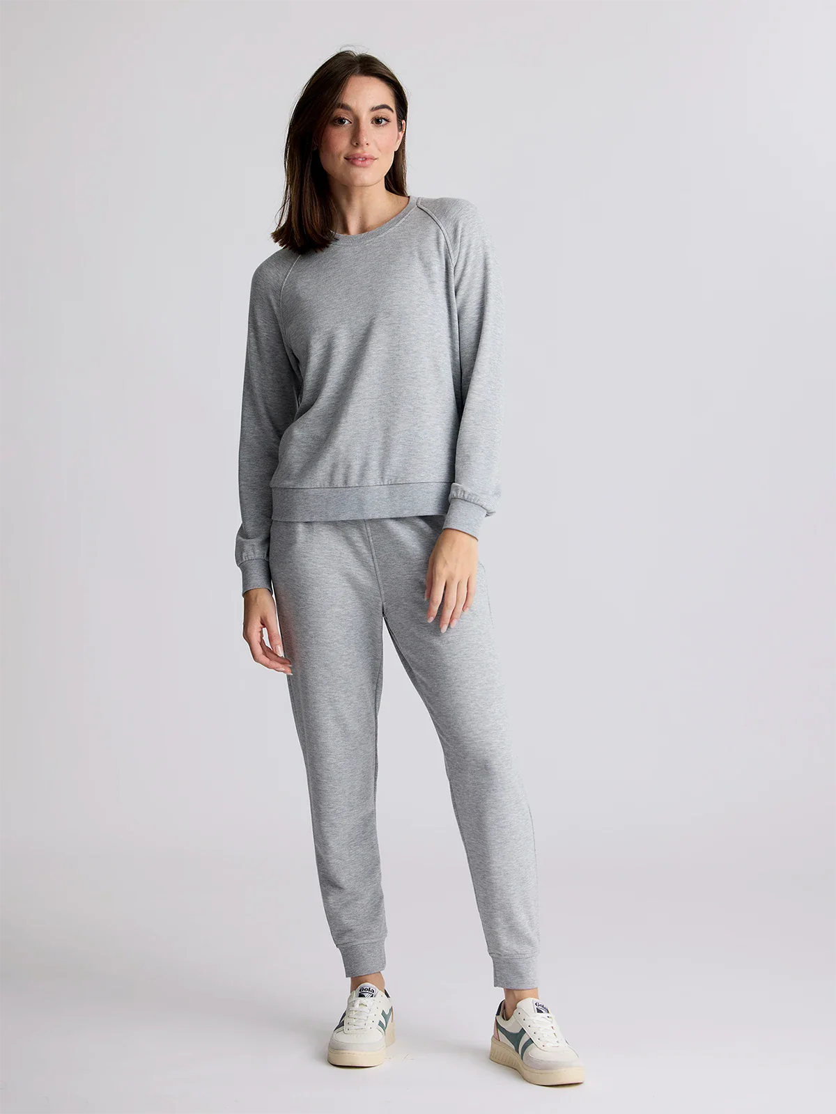 Free Fly Women's Bamboo Lightweight Fleece Crew - Light Heather Grey