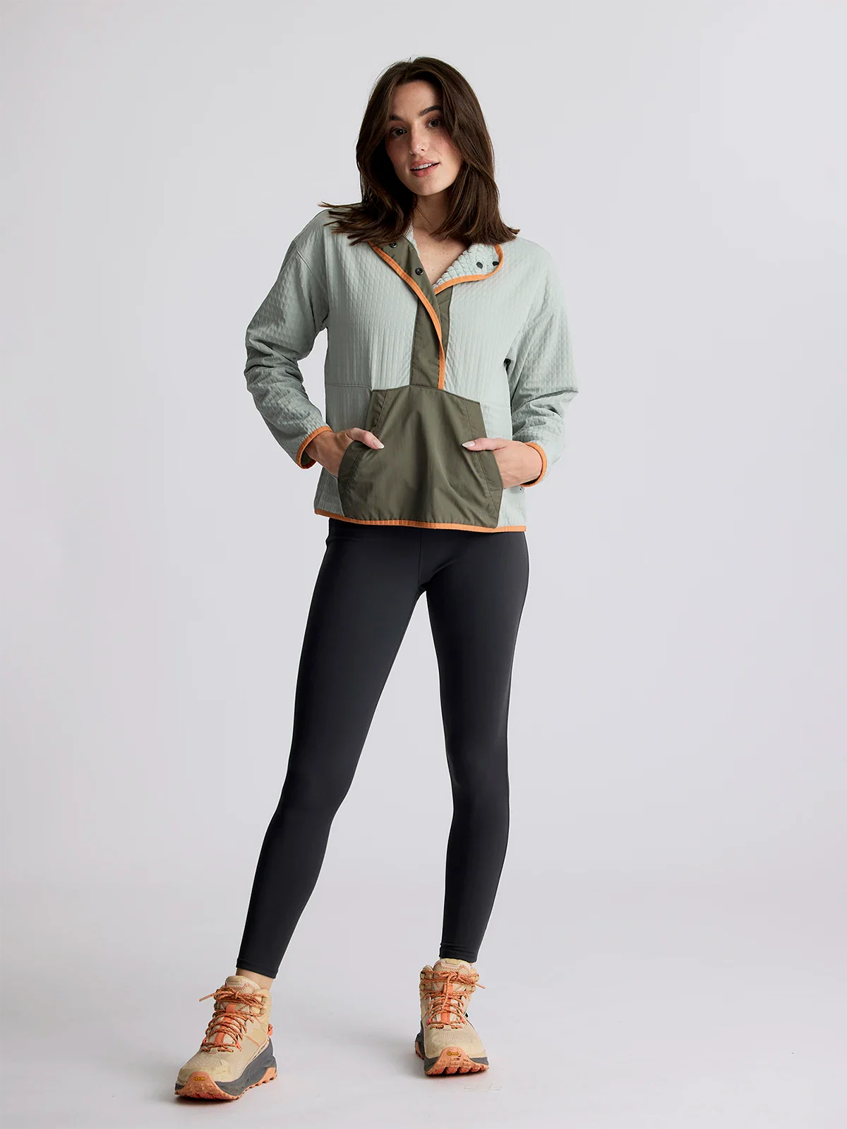 Free Fly Women's Gridback Fleece Snap Pullover - Desert Sage