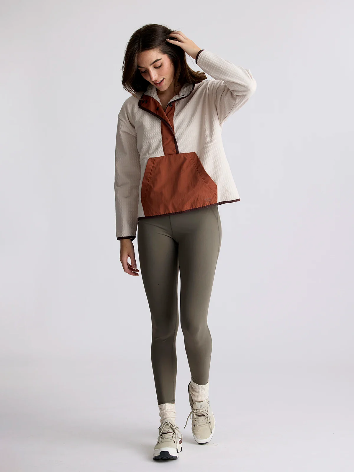 Free Fly Women's Gridback Fleece Snap Pullover - Stone