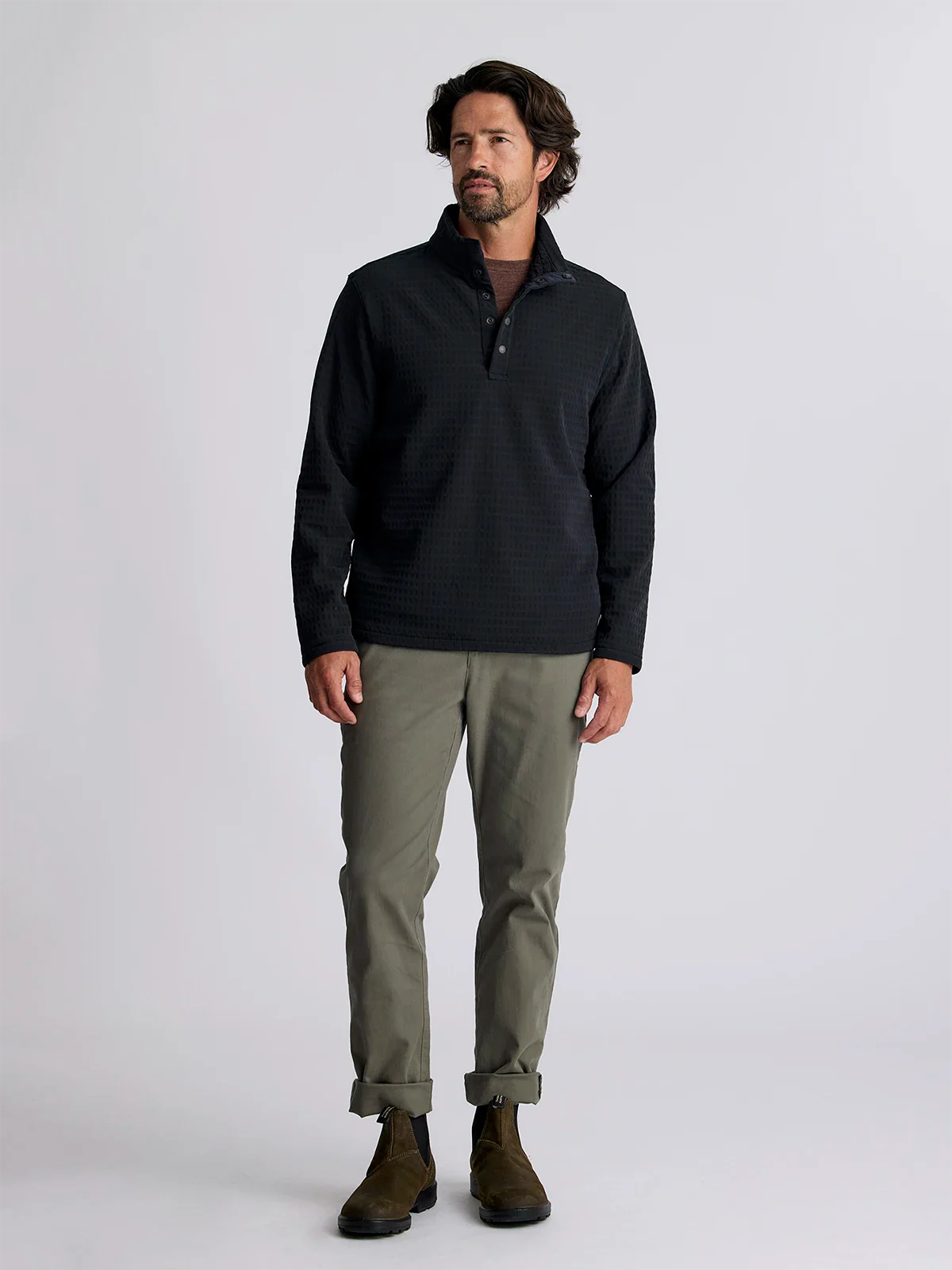 Men's Gridback Fleece Snap Pullover